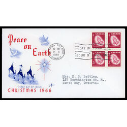 canada stamp 451 praying hands 3 1966 FDC BLOCK 023