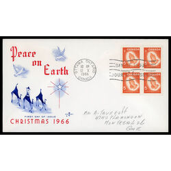 canada stamp 452 praying hands 5 1966 FDC BLOCK 011
