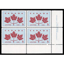 canada stamp 417 maple leaves 5 1964 PB LR %231