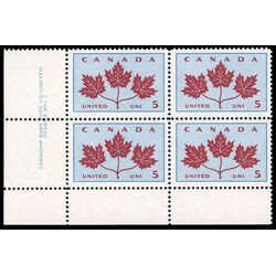 canada stamp 417i maple leaves 5 1964 PB LL