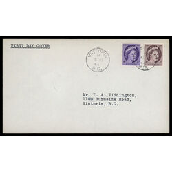 canada stamp 340 queen elizabeth ii 4 1954 FDC 020