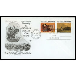 canada stamp 563a plains indians 2x8 1972 FDC PC 009