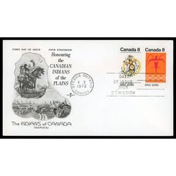 canada stamp 565a plains indians 1972 FDC PC 007