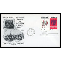 canada stamp 569a algonkian indians 1973 FDC PC 012