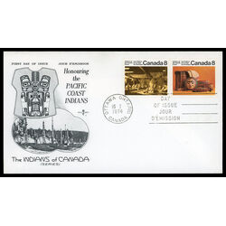 canada stamp 571a pacific coast indians 1974 FDC PC 010