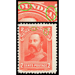 newfoundland stamp 82ii king edward vii 2 1898 M FNH 003