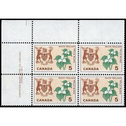 canada stamp 418i ontario white trillium 5 1964 PB UL %231