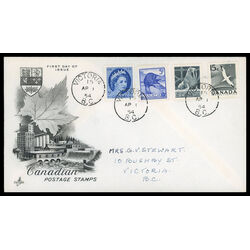 canada stamp 341 queen elizabeth ii 5 1954 FDC COMBO 044