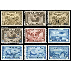 complete set of air mail stamp c1 to c9