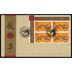 canada stamp 1836 dragon and chinese symbol 46 2000 FDC UL