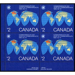 canada stamp 977i map of the earth 2 1983 PB LL