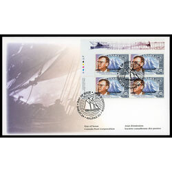 canada stamp 1738 w j roue 1879 1970 and the bluenose 45 1998 FDC UL