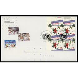 canada stamp 1628 santa and elf skiing 52 1996 FDC UL