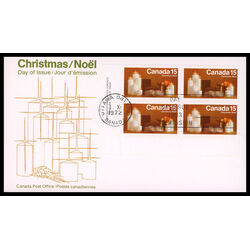 canada stamp 609 christmas candles 15 1972 FDC LL