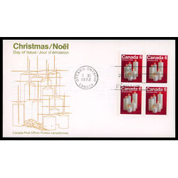 canada stamp 606pi christmas candles 6 1972 FDC UL