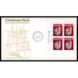 canada stamp 606 christmas candles 6 1972 FDC UL