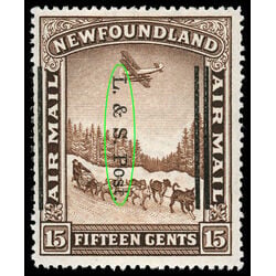 newfoundland stamp 211ii dog sled and airplane 15 1933 M VFNH 014