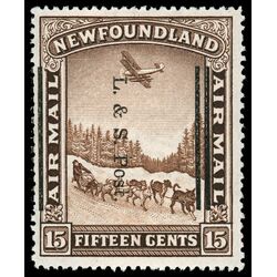 newfoundland stamp 211ii dog sled and airplane 15 1933 M VFNH 014