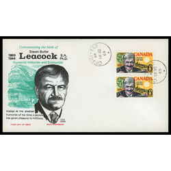 canada stamp 504 stephen leacock and mariposa 6 1969 FDC PC 019