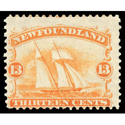 newfoundland stamp 30 ship 13 1866 M FNH 025