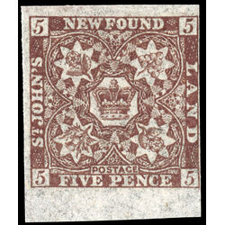 newfoundland stamp 19b pence third issue 5d 1861 M F VFNH 010