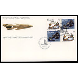 canada stamp 749a inuit hunting 1977 FDC BLOCK