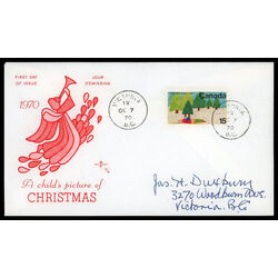 canada stamp 530 snowmobile and trees 15 1970 FDC PC 012