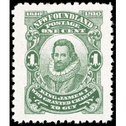newfoundland stamp 87xii king james i 1 1910 M XFNH 012