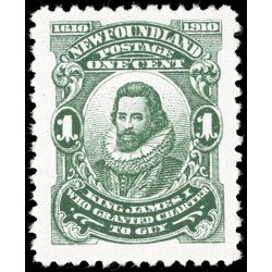 newfoundland stamp 87xiv king james i 1 1910 M VFNH 010