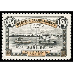 canada stamp cl air mail semi official cl41 western canada airways jubilee issue 10 1927 M NH 003