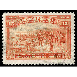 canada stamp 102 champlain s departure 15 1908 U VF 082