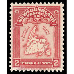 newfoundland stamp 86 map of newfoundland 2 1908 M F VF 008