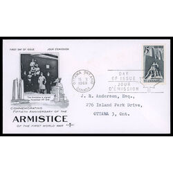 canada stamp 486 canadian vimy memorial near arras france 15 1968 FDC PC 017