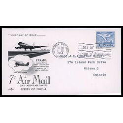canada stamp 414 jet plane ottawa 7 1964 FDC PC 022