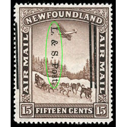 newfoundland stamp 211ii dog sled and airplane 15 1933 M F VFNH 015