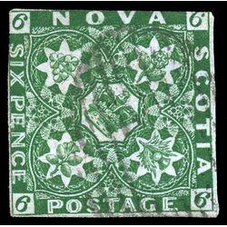 nova scotia stamp 5 pence issue 6d 1857 U F 021
