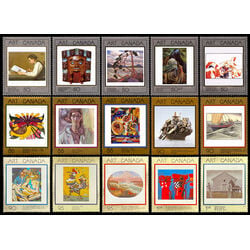 canada stamps masterpieces of canadian art 1988 2002 set of 15 stamps 1203 to 1945