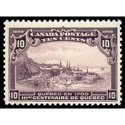 canada stamp 101 quebec in 1700 10 1908 M F VFNH 077