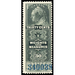 canada revenue stamp fwm48 weights and measures victoria 30 1897