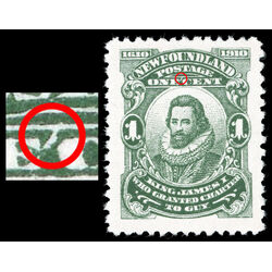 newfoundland stamp 87xiv king james i 1 1910 M VFNH 010