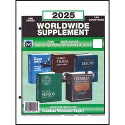 annual supplements for cws world stamp albums 9 x 12 2 holes 2025