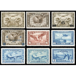 complete set of air mail stamp c1 to c9 M VFNH 002