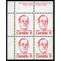 canada stamp 591 lester b pearson 6 1973 PB UL %231