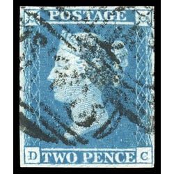 great britain stamp 4 queen victoria two penny blue 2p 1841 U VF 049