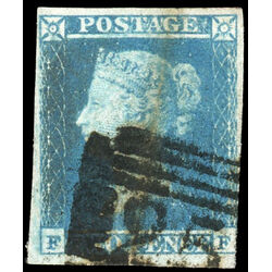 great britain stamp 4 queen victoria two penny blue 2p 1841 U F 052