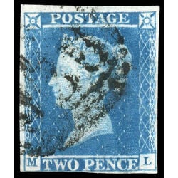 great britain stamp 4 queen victoria two penny blue 2p 1841 U F VF 054