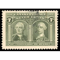 canada stamp 100 montcalm wolfe 7 1908 U VF 103