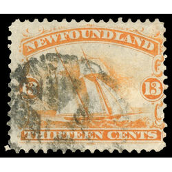 newfoundland stamp 30 ship 13 1866 U F 027
