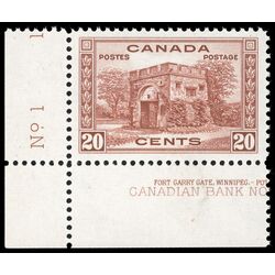 canada stamp 243 fort garry gate winnipeg 20 1938 M VFNH 042