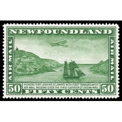 newfoundland stamp c7 airplane and packet ship 50 1931 M VFNH 016